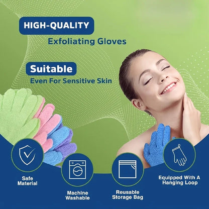 Exfoliating Gloves – Double-Sided Bath Gloves for Shower