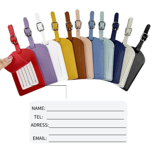 Luggage Tag, PU Leather Suitcase ID and Address Holder
