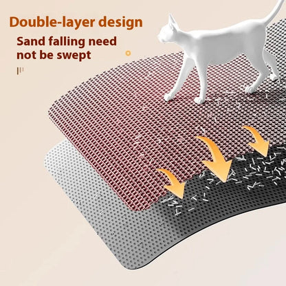 Cat Litter Mat – Double Layer Waterproof Honeycomb Litter Box Mat