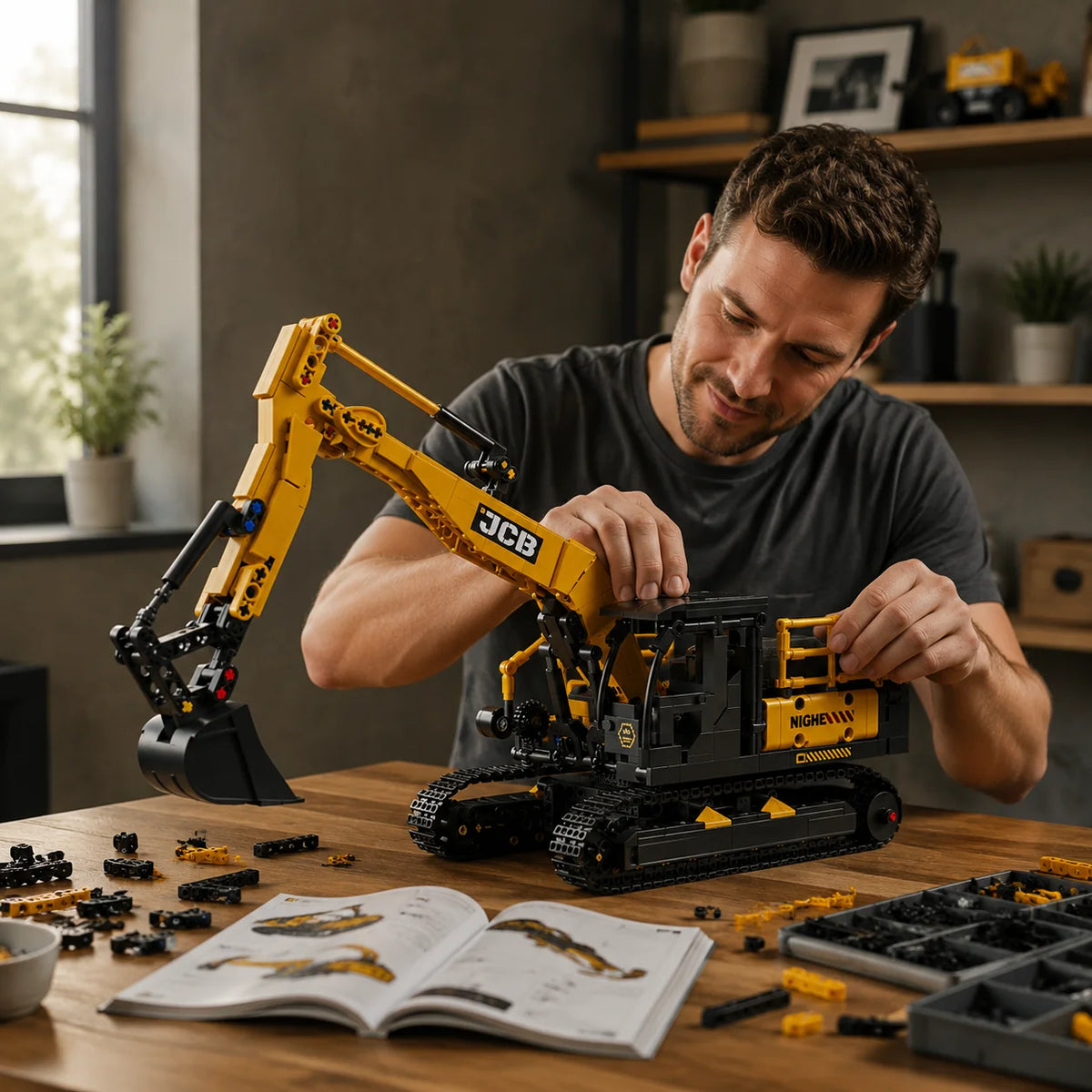 1022PCS City Construction Vehicle Excavator Models Building Blocks MOC Technical Engineering Cars Truck Bricks Toys
