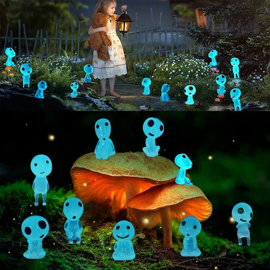 10Pcs Luminous Elf Glow In The Dark Resin Ornament Miniature Micro Landscape Garden Fish Tank Home Decor Glow In The Dark