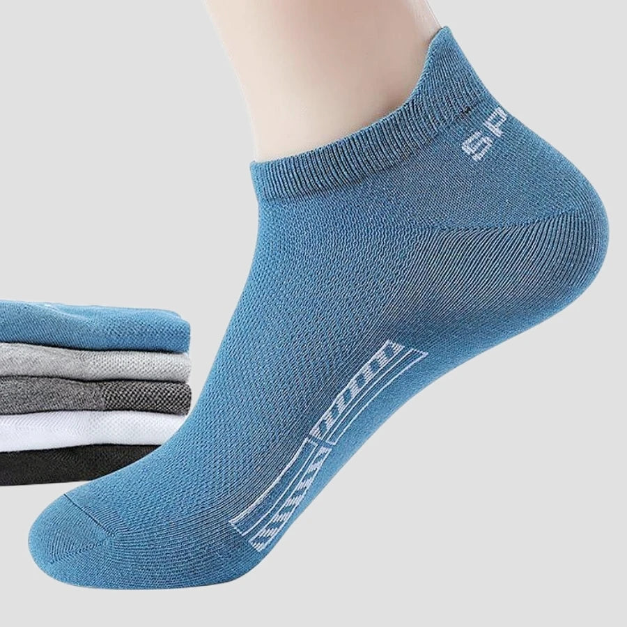 Men's Cotton Ankle Socks Breathable Low Cut Sports Socks 5 Pairs