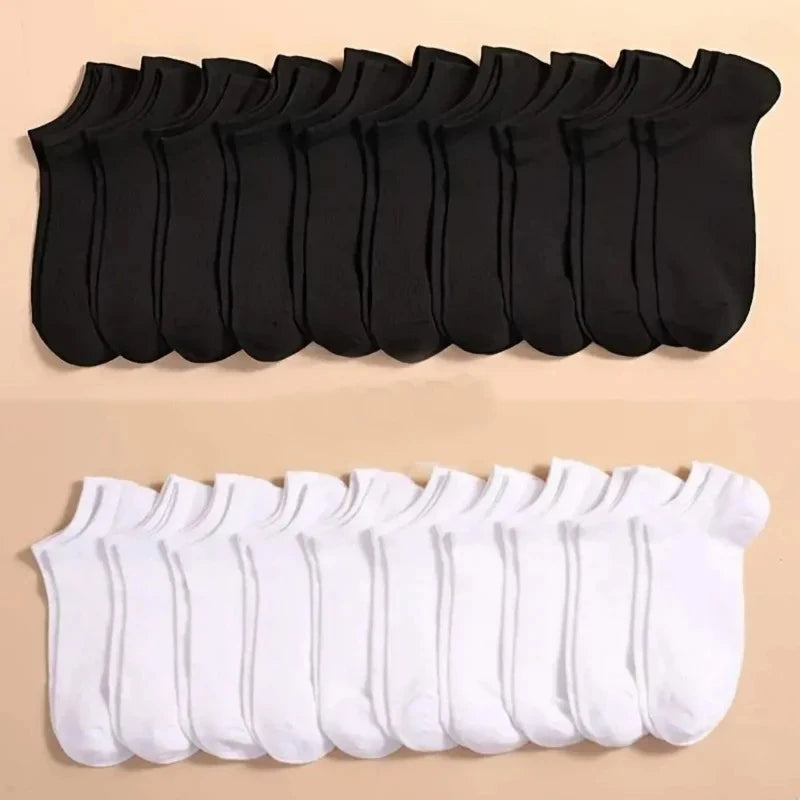 10 Pairs Unisex Low Cut Ankle Socks Breathable Casual Boat Socks