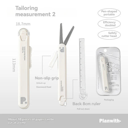 Mini Portable Scissors 2-in-1 Pocket Paper Cutter Tool