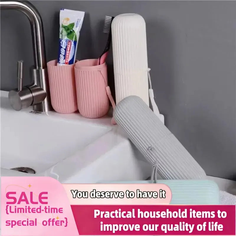 Toothbrush Travel Case with Protective Holder and Ventilation