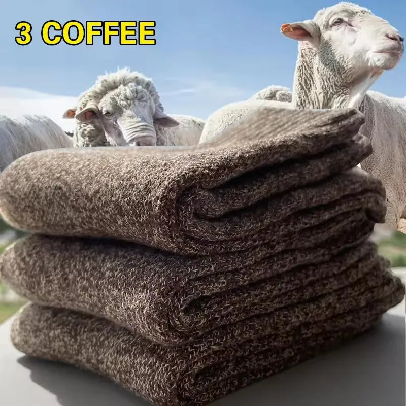 Men's Winter Socks Thick Warm Retro Crew Socks for Cold Weather