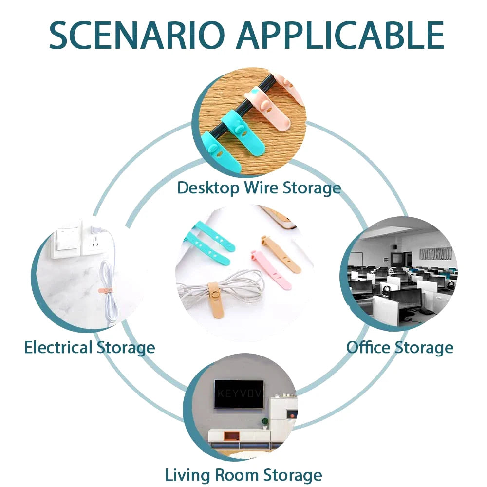 Cable Organizer – Reusable Silicone Cable Ties for Cord Management