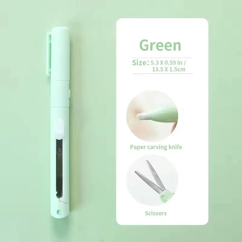 Mini Portable Scissors 2-in-1 Pocket Paper Cutter Tool