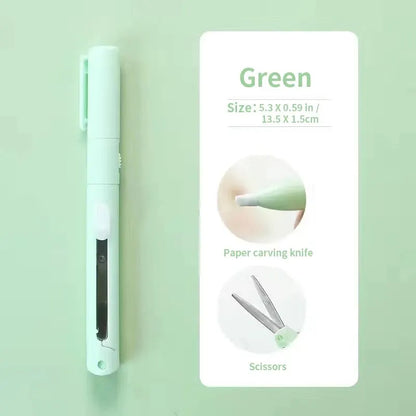 Mini Portable Scissors 2-in-1 Pocket Paper Cutter Tool