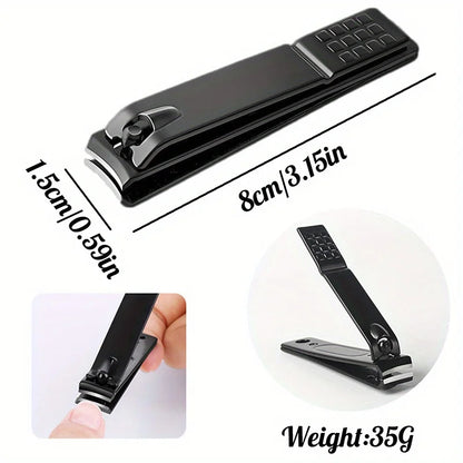Stainless Steel Nail Clipper Set with Glass File – 4 Piece Manicure Kit