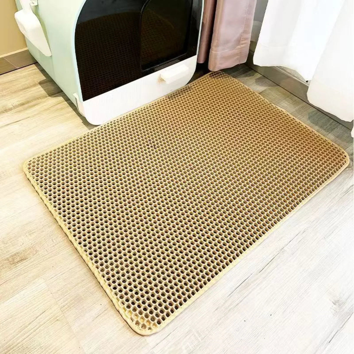 Cat Litter Mat – Double Layer Waterproof Honeycomb Litter Box Mat
