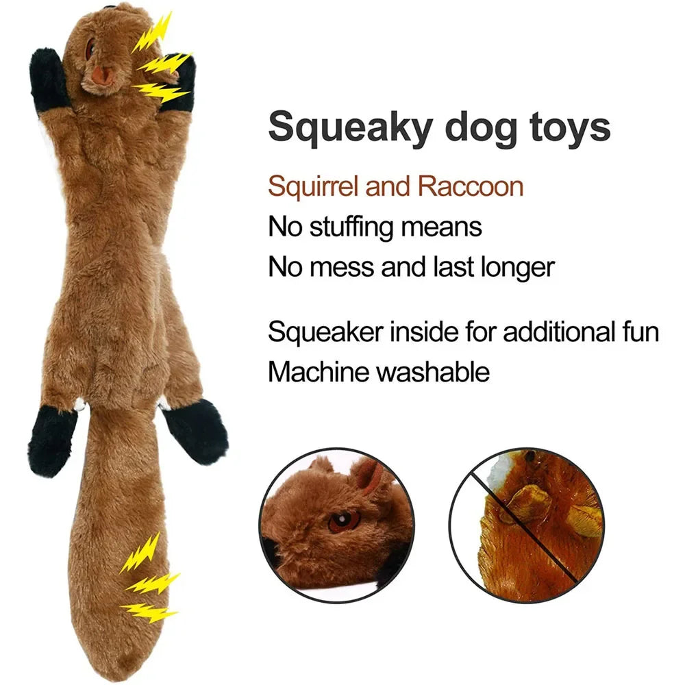 Stuffing Free Dog Toy – 45cm Plush Squeaky Crinkle Toy