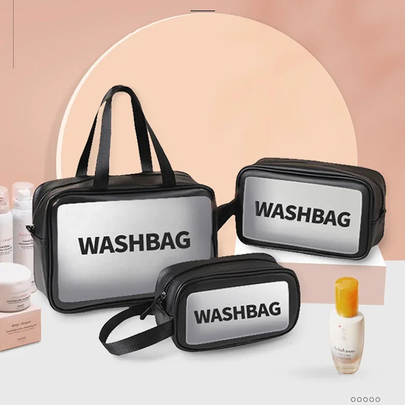 Waterproof Travel Makeup Bag with Transparent Large Capacity Design