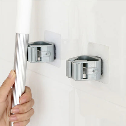 Adhesive Mop Holder – Wall Mounted Broom & Tool Organizer