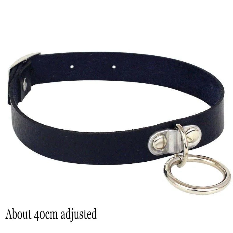 Woman Black Punk Choker Collar Necklace Sexy PU Leather Heart Lock Key Spike Chocker Gothic Cosplay Accessories Party Jewelry