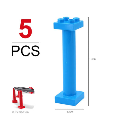 Kids Train Track Accessories Large Building Blocks DIY Railway Toys Big Blocks Compatible Duploed STEM Educational Gift Toddlers