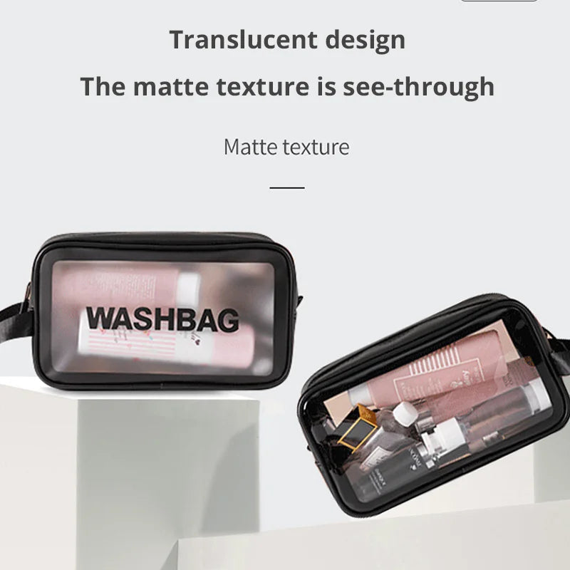 Waterproof Travel Makeup Bag with Transparent Large Capacity Design