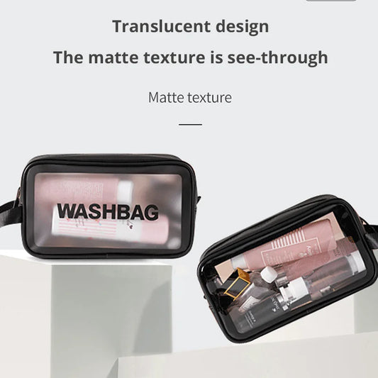 Waterproof Travel Makeup Bag with Transparent Large Capacity Design