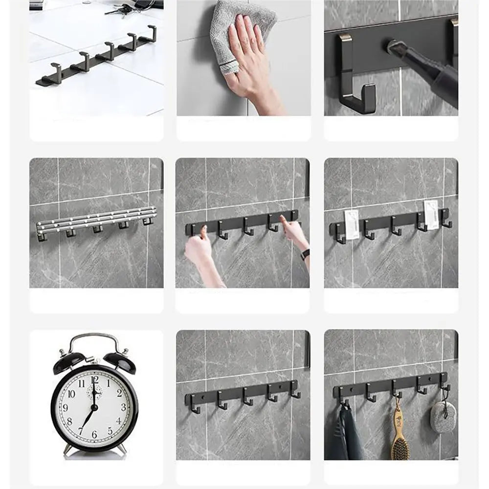 Adhesive Wall Hooks – No Drill Stainless Steel Towel & Robe Hanger