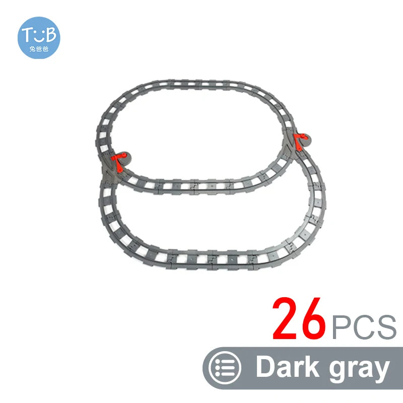 Kids Train Track Accessories Large Building Blocks DIY Railway Toys Big Blocks Compatible Duploed STEM Educational Gift Toddlers