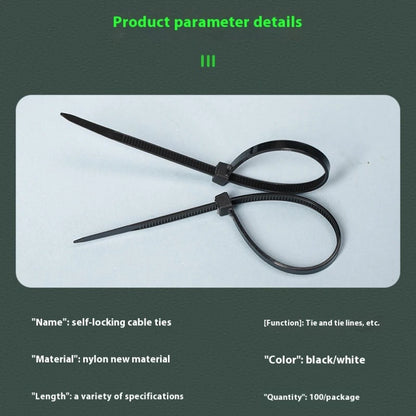 Nylon Cable Ties Self Locking Zip Ties for Cable Management