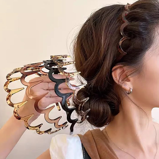 Non Slip Hair Headband U Shape Comb Hoop for Women