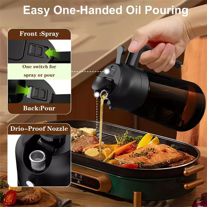 2-in-1 Olive Oil Sprayer and Dispenser Bottle for Cooking