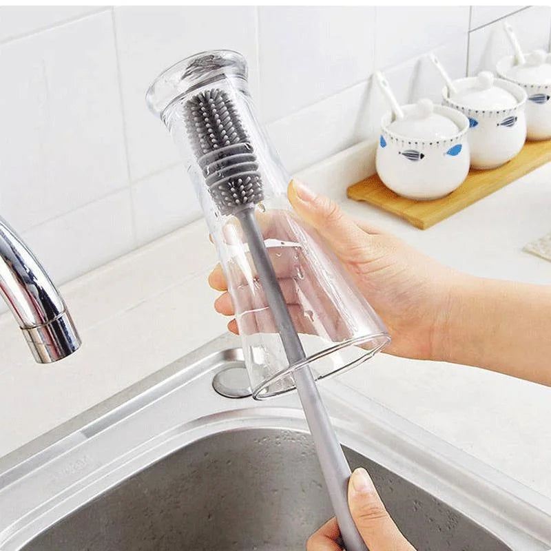 Silicone Bottle Cleaning Brush – Long Handle Cup & Glass Scrubber