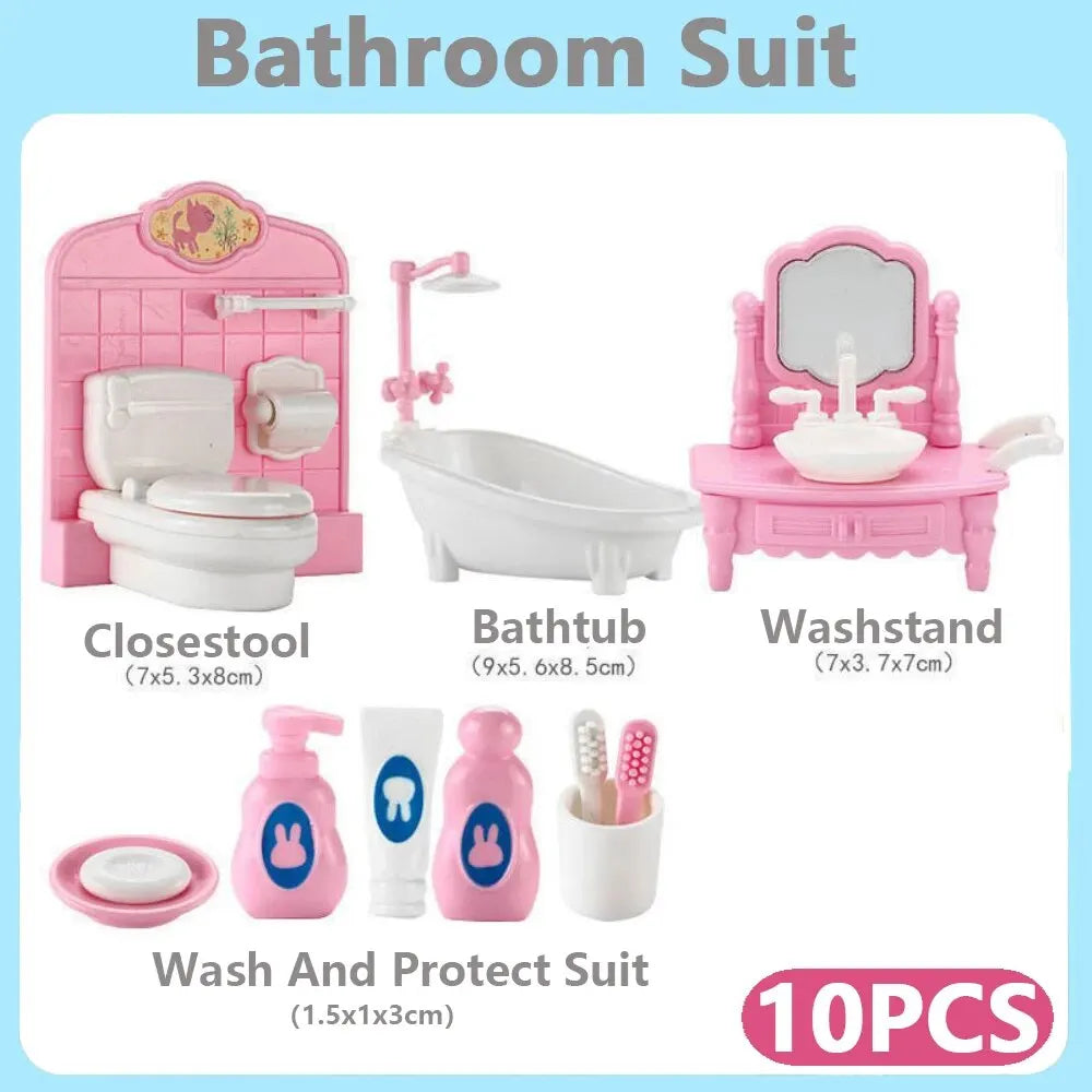 Dollhouse Furniture Set – 10-Piece Miniature Kitchen Accessories
