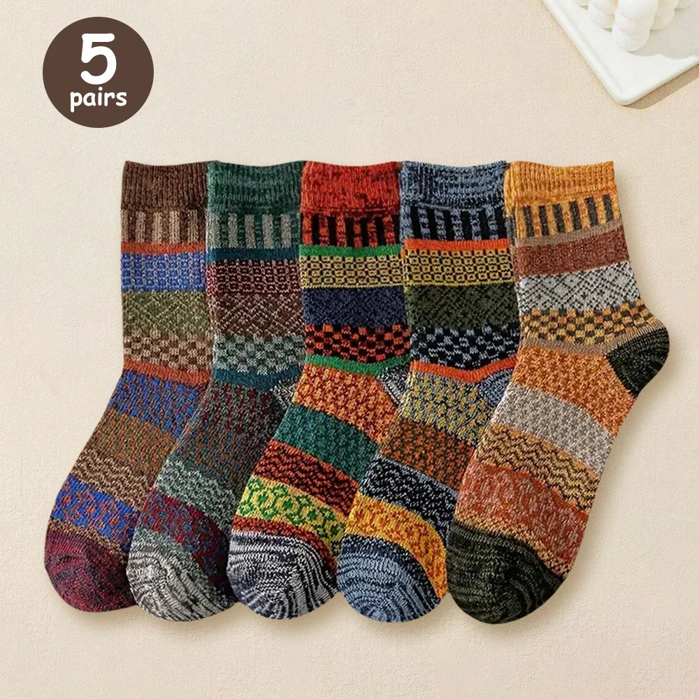 Women's Warm Socks Thick Mid Length Casual Socks for Cold Weather