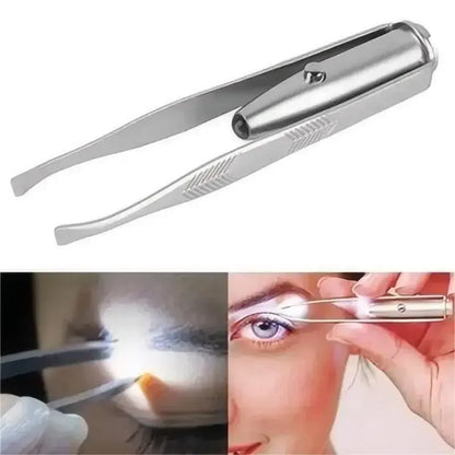 LED Eyebrow Tweezer – Lighted Stainless Steel Precision Tweezers