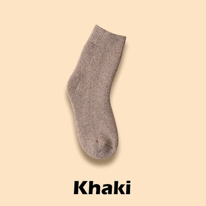 2025 New Winter Warm Women Socks Wool Male Men Socks Super Thicker Solid Socks Merino Wool Socks Against Cold Snow Terry Socks