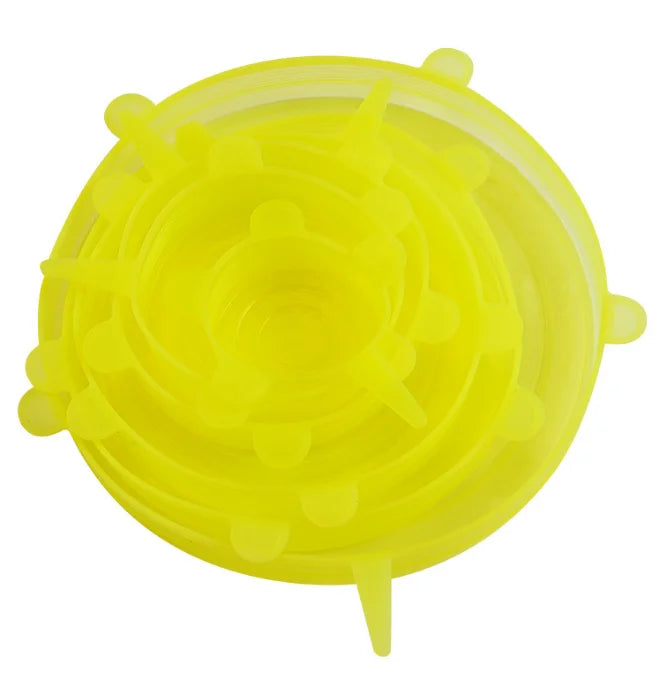 Silicone Stretch Lids 6 Pack Reusable Airtight Food Covers