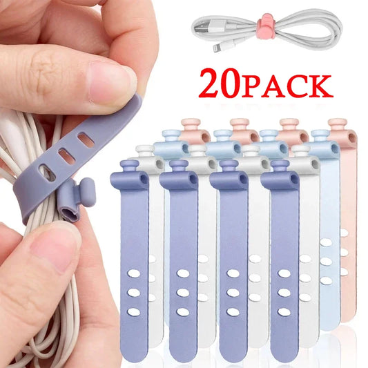 Cable Organizer – Reusable Silicone Cable Ties for Cord Management