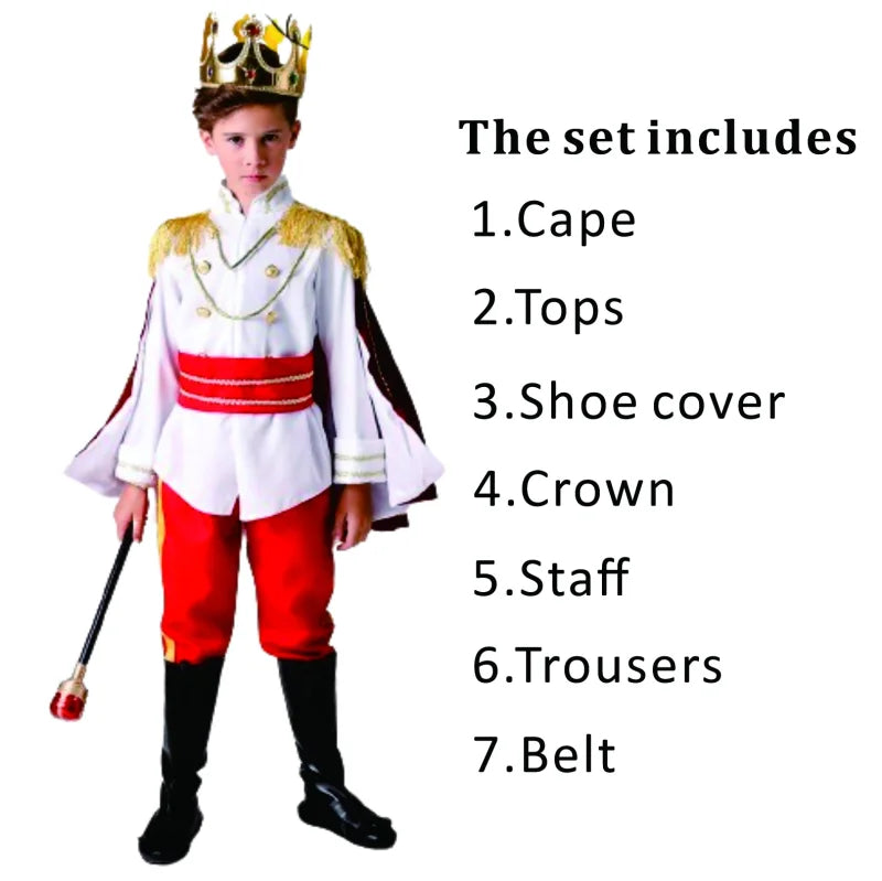 Royal Prince Costume – Kids Medieval King Dress-Up Set