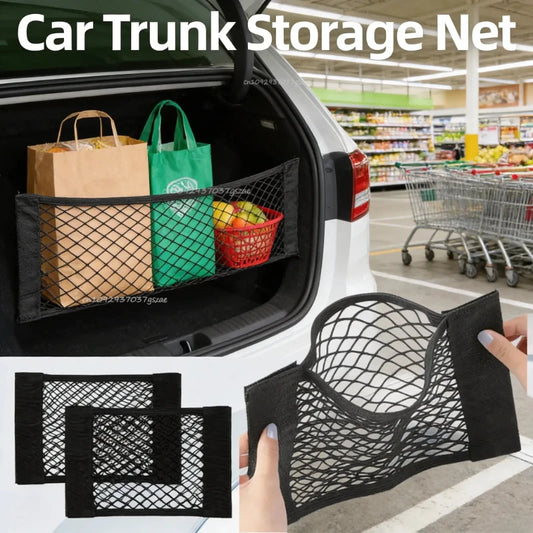 Car Trunk Storage Net – Stretchable Mesh Organizer Pocket
