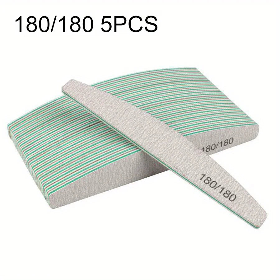 Professional Nail File – Half Moon Sanding File, 80–240 Grit