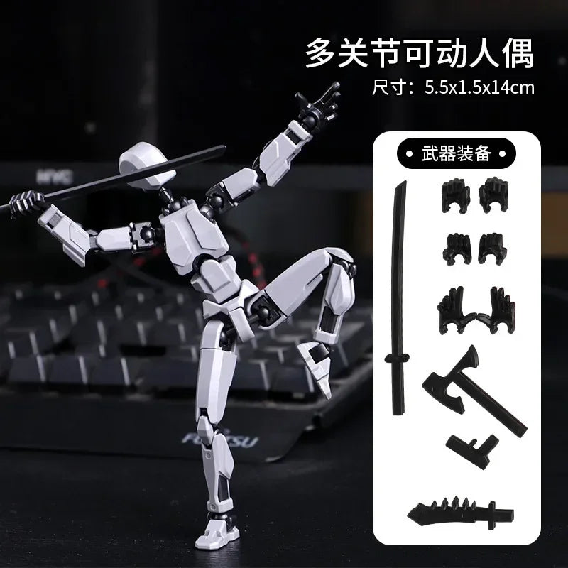 Movable Robot Action Figure, 13-Joint Poseable Model Toy – 14CM