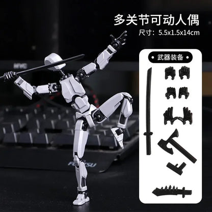 Movable Robot Action Figure, 13-Joint Poseable Model Toy – 14CM