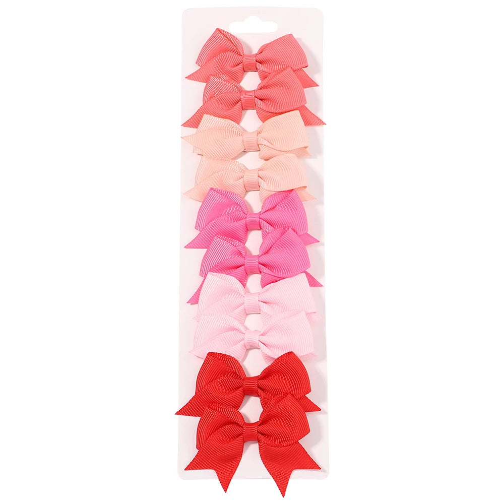 Baby Girl Hair Bows – 10-Piece Ribbon Bow Hair Clip Set