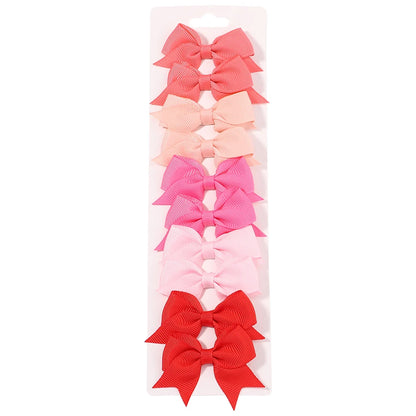 Baby Girl Hair Bows – 10-Piece Ribbon Bow Hair Clip Set