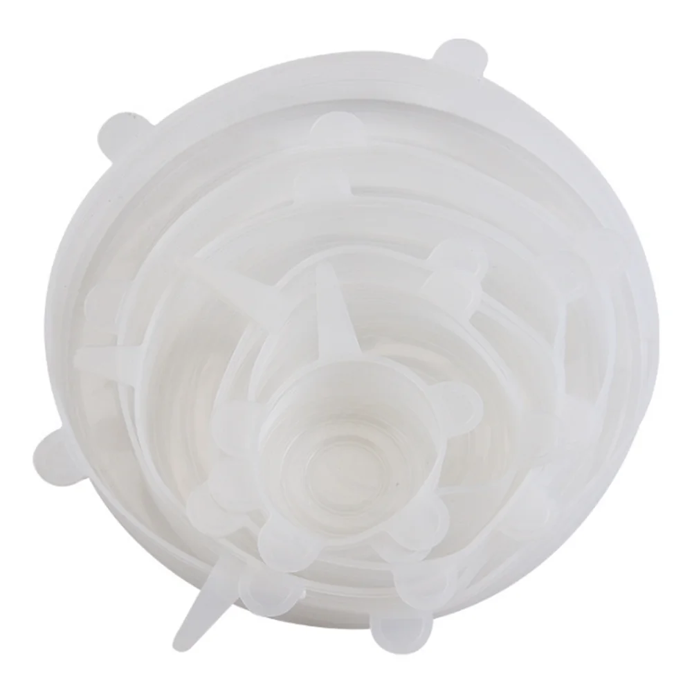 Silicone Stretch Lids 6 Pack Reusable Airtight Food Covers