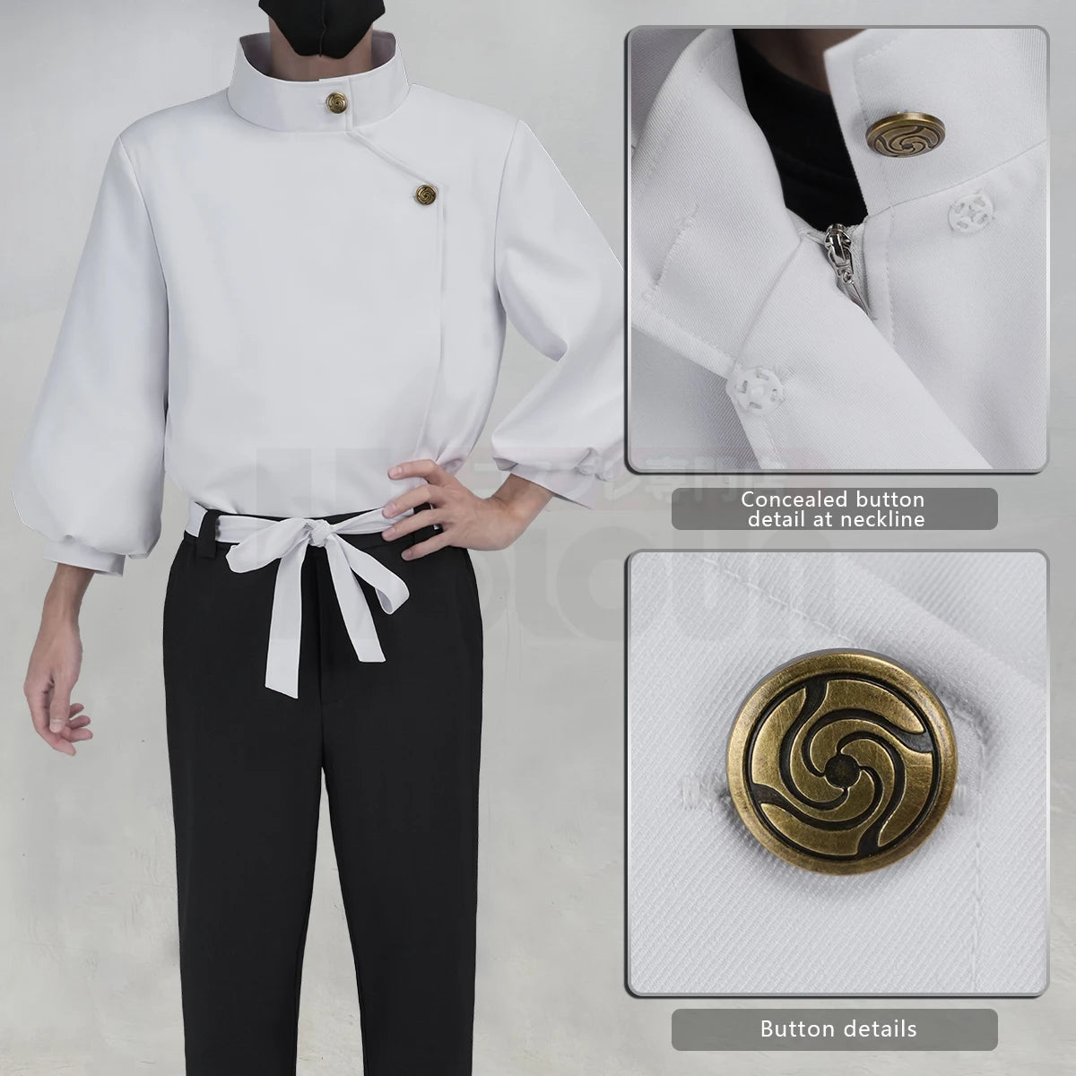 HOLOUN Jujutsu JJK Manga Anime Yuta Okkotsu Cosplay Costume Wig Jacket Black Pants Uniform Rose Net Synthetic Halloween
