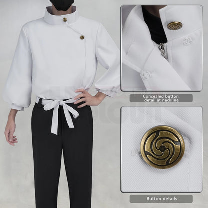 HOLOUN Jujutsu JJK Manga Anime Yuta Okkotsu Cosplay Costume Wig Jacket Black Pants Uniform Rose Net Synthetic Halloween