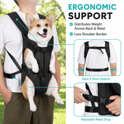 Dog Front Carrier Backpack – Hands Free Travel Carrier for Small Pets