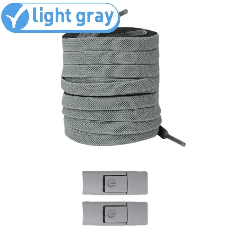 No Tie Shoe Laces with Press Lock Elastic Flat Shoelaces