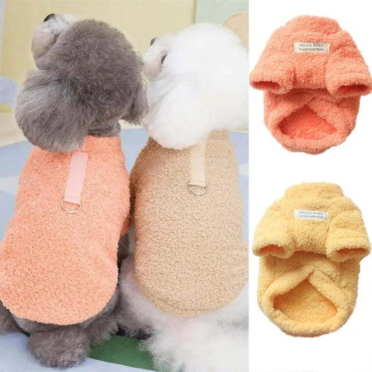 Fleece Dog Jacket – Warm Drawstring Coat for Small and Medium Dogs