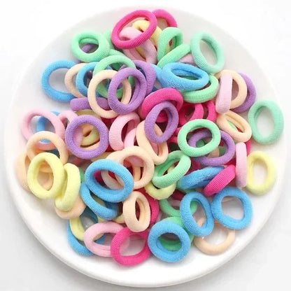 Small Hair Ties – Colorful Nylon Elastic Bands for Girls