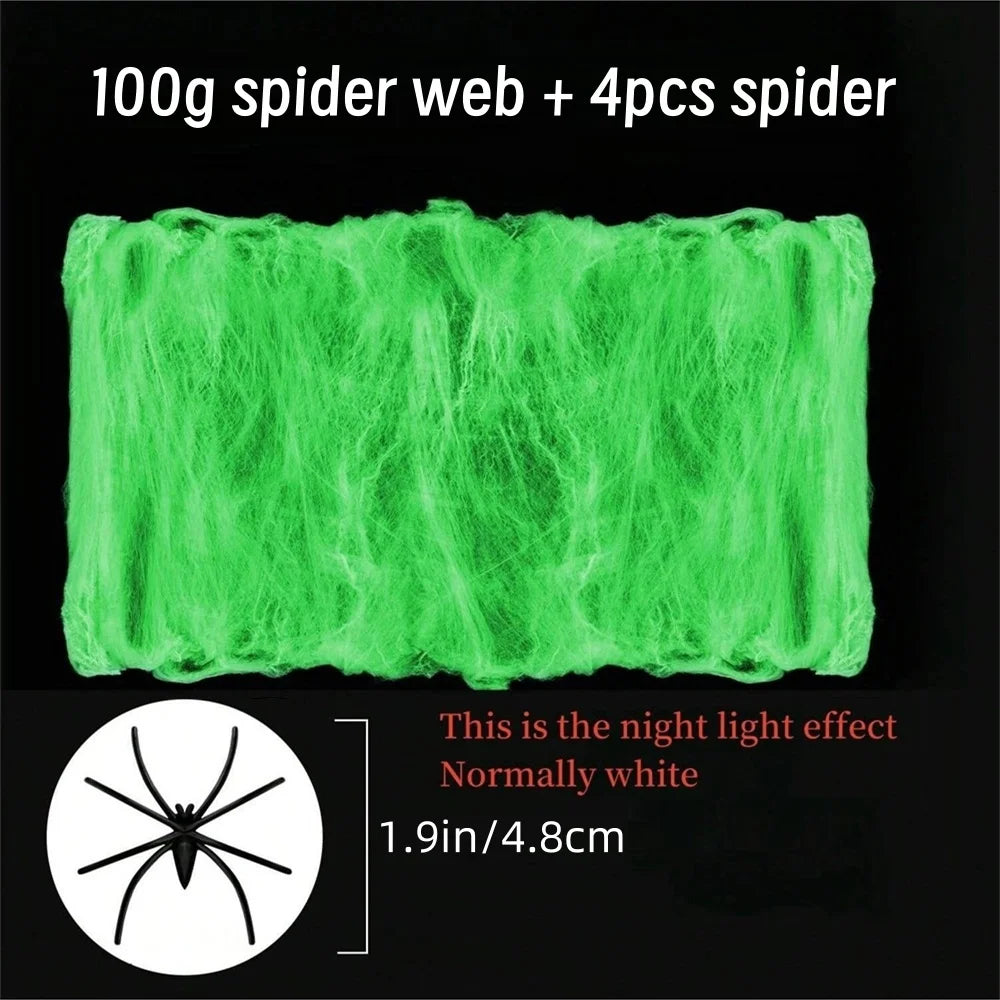 Halloween Spider Web – Glow in the Dark Spooky Decor