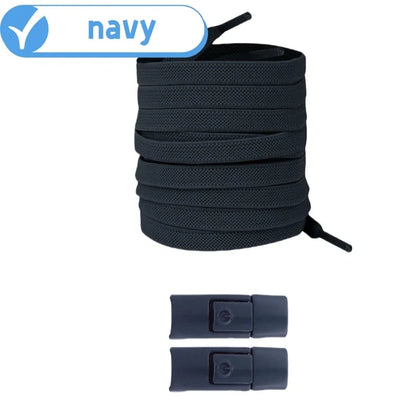 No Tie Shoe Laces with Press Lock Elastic Flat Shoelaces